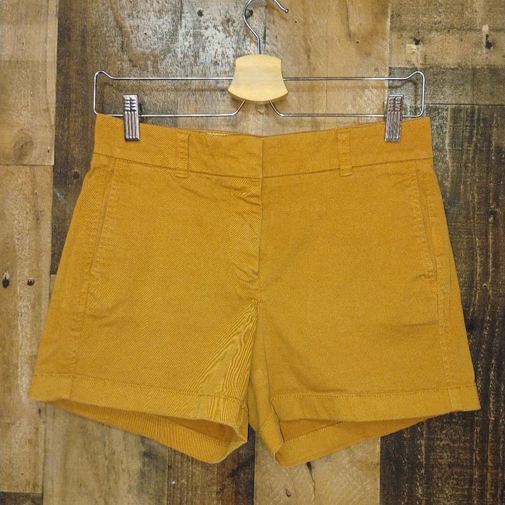 J. Crew Rust Colored Chino Shorts Flat Front Size 2